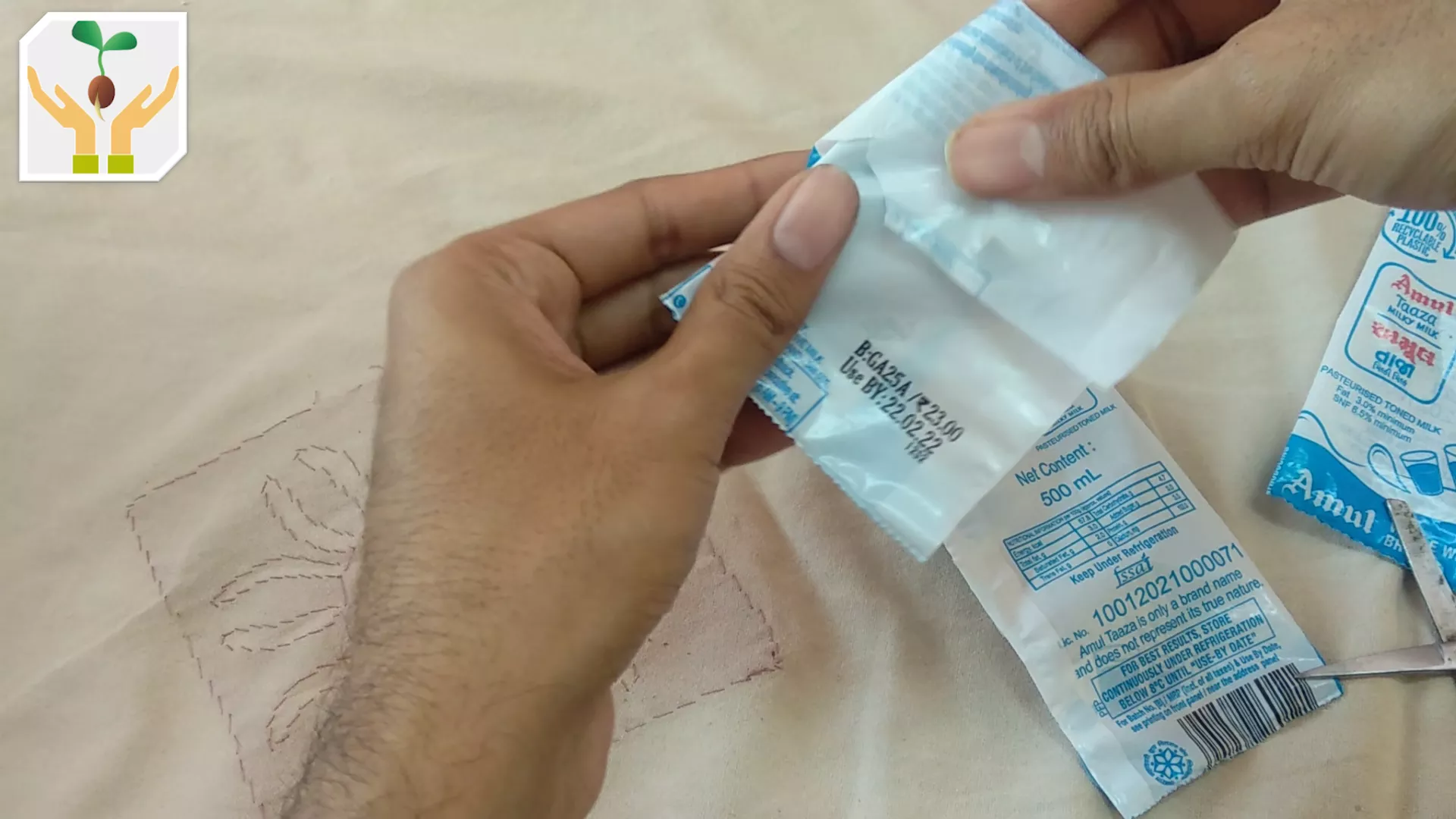 Fold the Milk Packet In wards